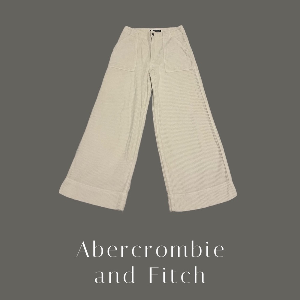 Vintage White/ Cream Corduroy wide leg pants ( deep pockets)